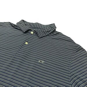 Vineyard Vines Performance GolPolo Shirt Navy Blue‎ White Stripe Mens XL Preppy